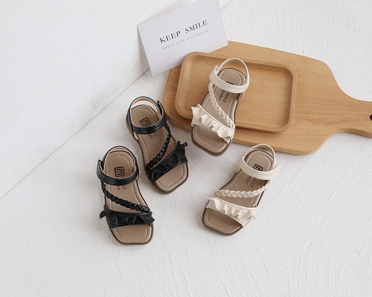 Giày Sandal Quai Dán Phong Cách Công Chúa Cho Bé Gái 1-8 Tuổi