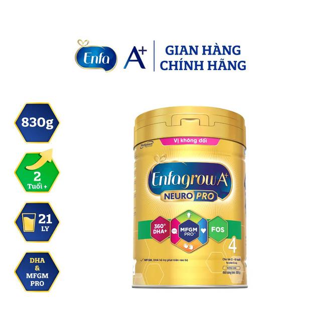 Quà tặng Enfa - Sữa bột Enfagrow A+ Neuropro 4 DHA & MFGM vị nhạt dễ uống – 830g/lon