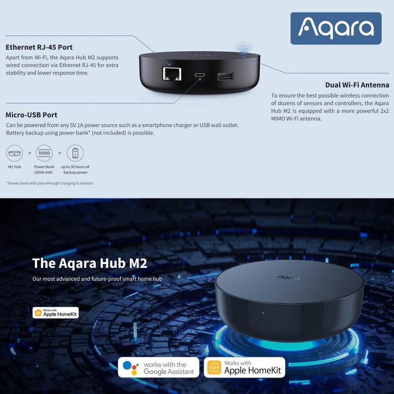 Aqara Hub M2 Smart Zigbee 3.0 - bộ điều khiển trung tâm aqara - tương thích apple homekit