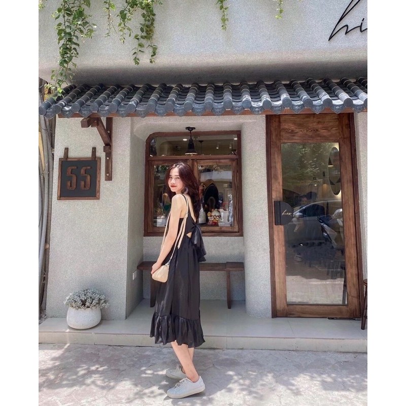 [HÀNG LOẠI 1] Váy maxi đi biển hở lưng / Đầm maxi trắng dài thắt nơ sẵn hàng kèm video | BigBuy360 - bigbuy360.vn