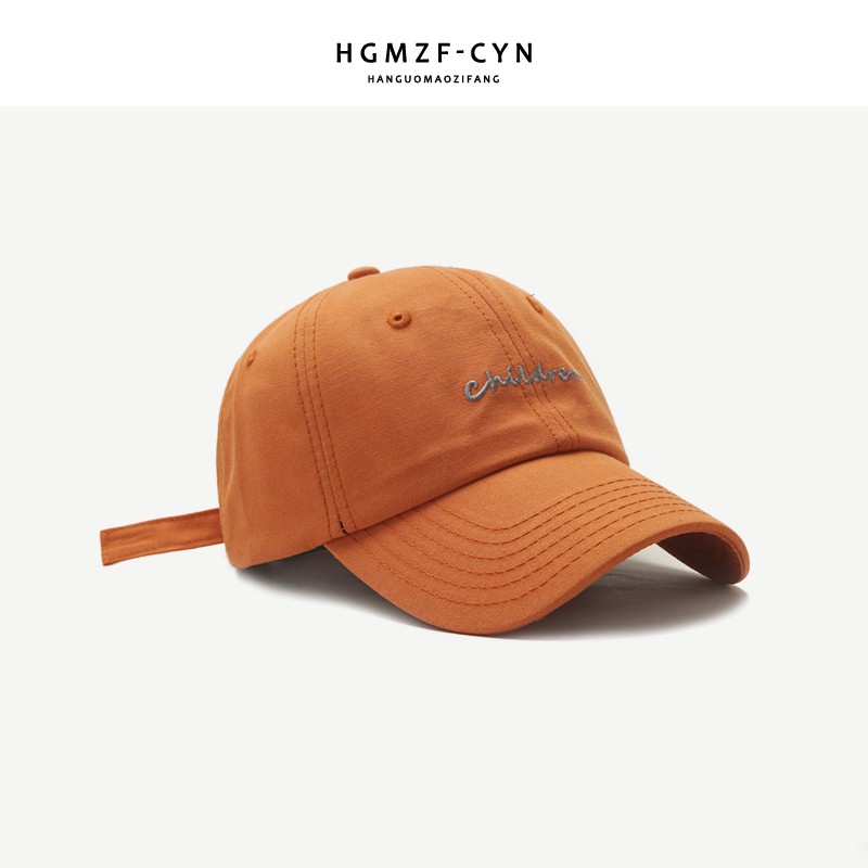 Hats in Korean female spring and summer soft baseball caps male top Korean fashion letters embroidery cap caps curved brim brim