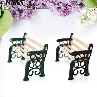 👶🏼Mini Outdoor Garden Ornament Park Bench Craft for Dollhouse Toy Decor