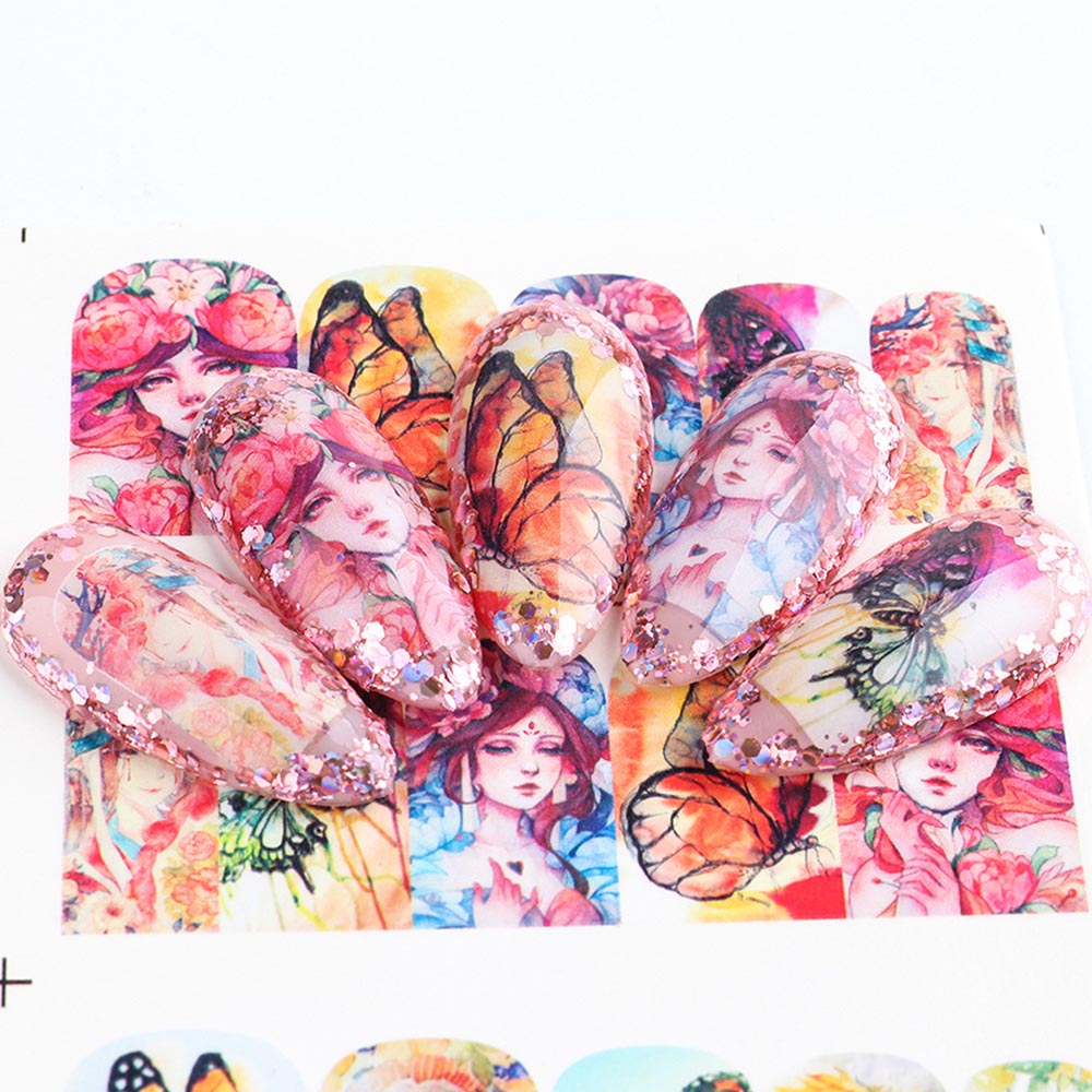 Miếng Dán Trang Trí Móng Tay Nghệ Thuật Họa Tiết Dễ Thương