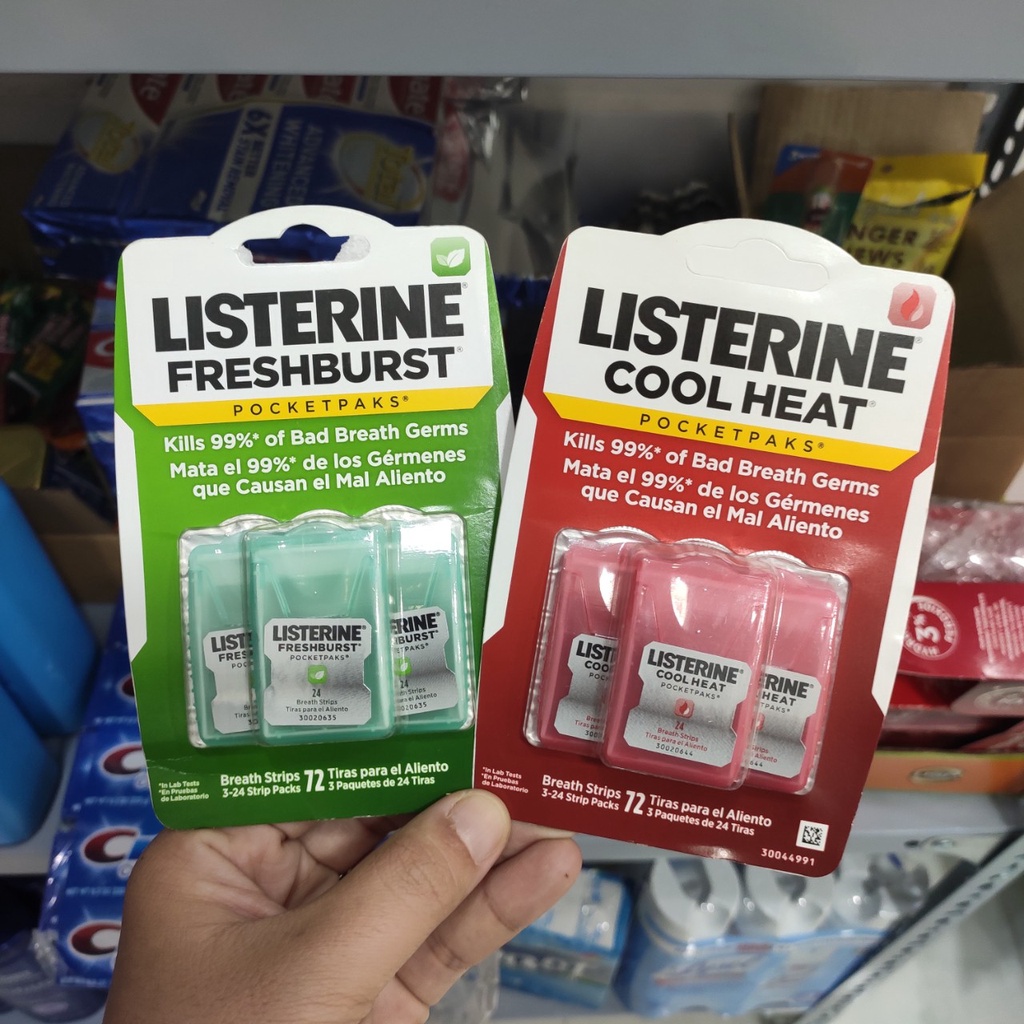 Miếng ngậm thơm miệng, diệt khuẩn Listerine Pocketpaks vỉ 3 hộp 24 miếng - EDS Hàng Mỹ