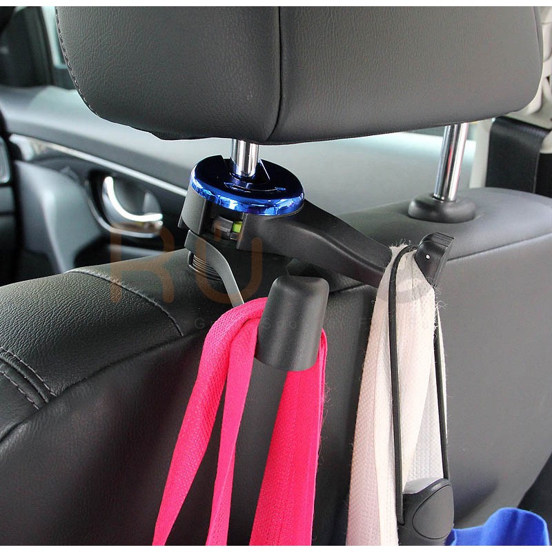 Móc kép treo đồ 2 đầu móc và kẹp giữ điện thoại cho xe hơi