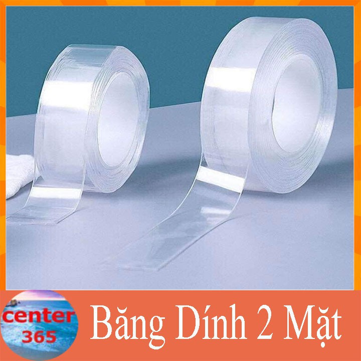 Cuộn băng dán 3m Nano ma thuật trong suốt 2 mặt chống nước tiện dụng cho gia đình