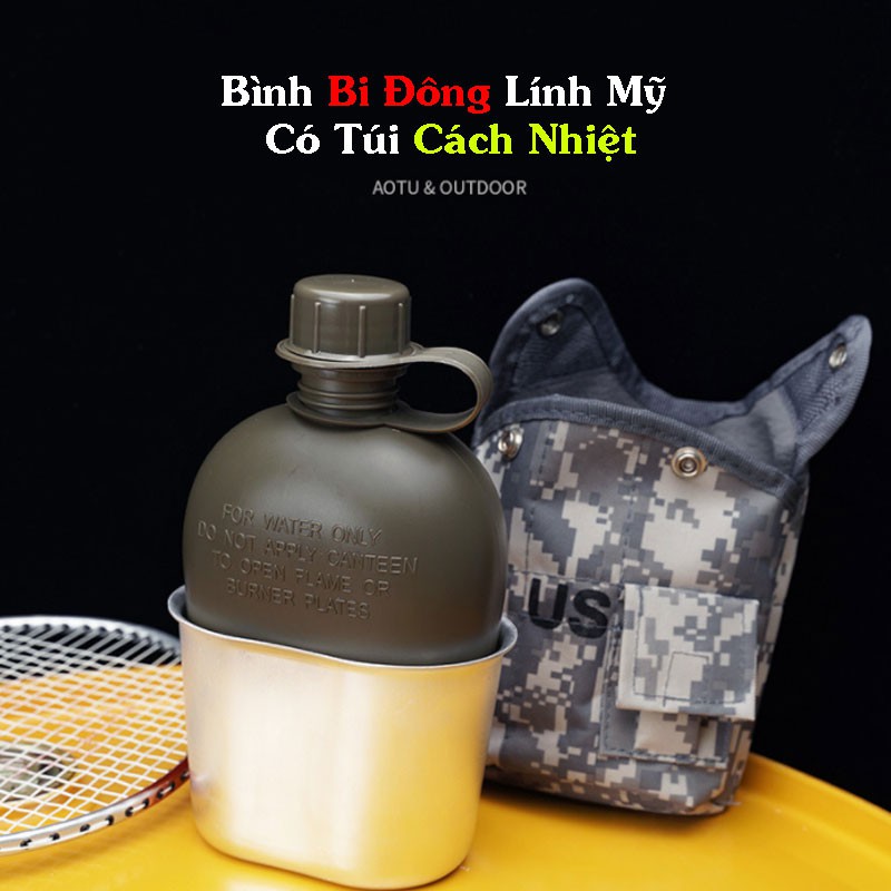 Bình Nước Bi Đông (Bình Tông) Quân Đội Mỹ - Đi Rừng Sinh Tồn, Leo Núi, Đi Phượt Du Lịch