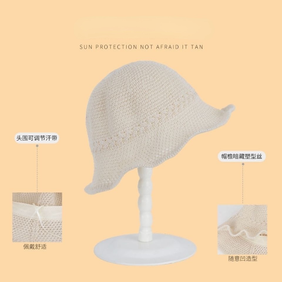 Mũ tóc giả Mũ câu cá nữ phong cách mới mùa hè Breathable Cap tích hợp Cap Wig