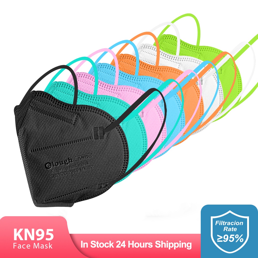 50/ 100 Khẩu trang Elough Kn95 Ffp2 Fpp2 5 lớp có thể tái sử dụng dành cho người lớn