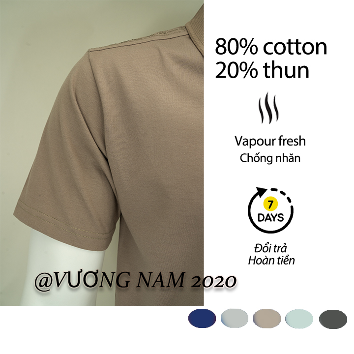 Áo phông nam trung niên polo tay ngắn có cổ form rộng cotton đẹp cao cấp VN49J