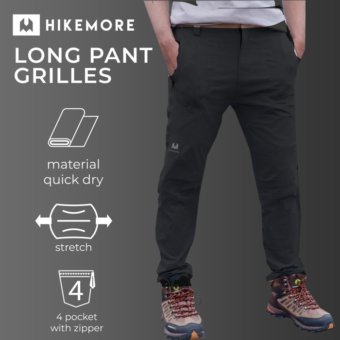 Quần dài thể thao A0Z2 nhanh khô chất lượng cao cho nam và nữ 003003 Áo thun màu đen in chữ Hikemore chính hãng