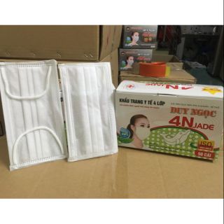 [Rẻ sập sàn] Hộp 50 chiếc khẩu trang y tế duy ngọc màu trắng 4 lớp