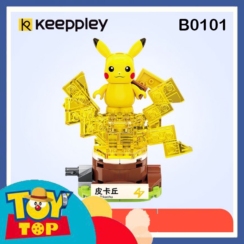 Đồ chơi lắp ráp Pokemon các mẫu Pikachu Eevee Meowth .. xếp hình Keeppley B0101 B0102 B0103