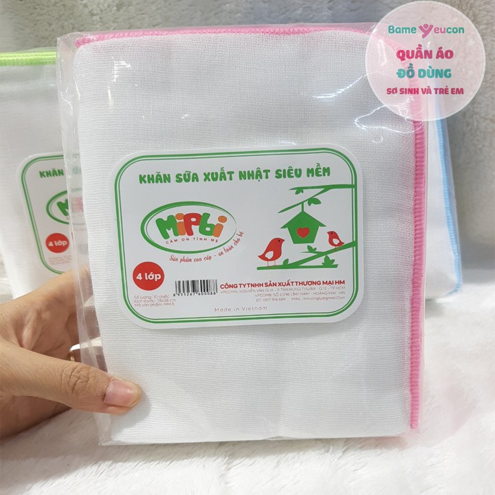 Khăn sữa 4 lớp Mipbi xuất Nhật