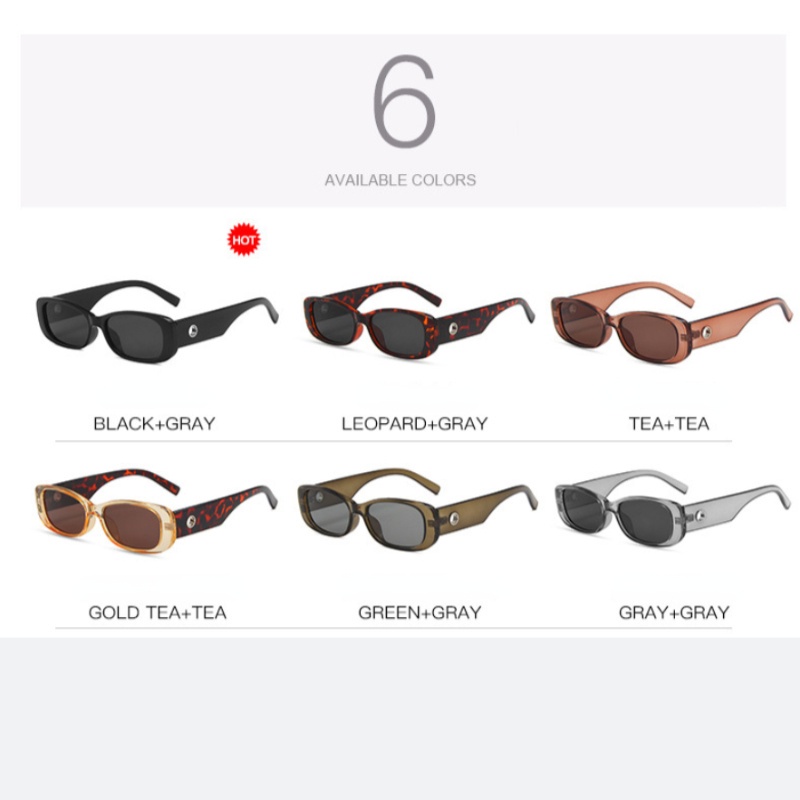 (JIUERBA) Kính Mát Thời Trang Phương Tây Gọng Oval Nhỏ Phong Cách Retro