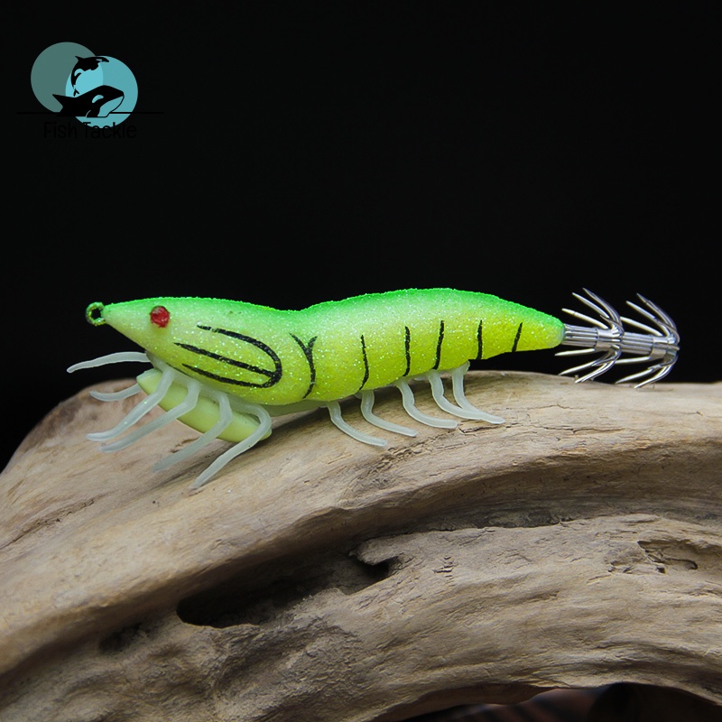 3.5# Mồi Câu Cá Giả Hình Tôm Dạ Quang 4.6inch / 22g