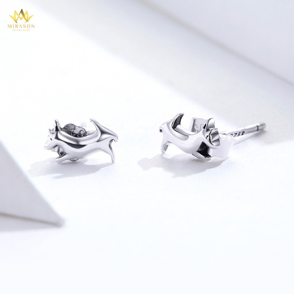 Khuyên Tai Bạc Nữ MIRASON Cún Con Ngộ Nghĩnh MBT038 - Hoa Tai Nữ Bạc 925 Cao Cấp