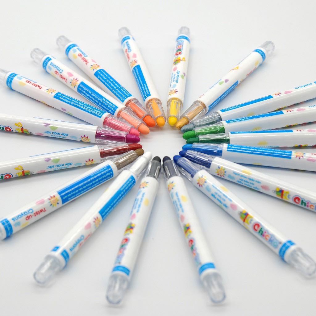 Văn Phòng Phẩm DUKA: Bút Sáp Màu Xoay Twist Crayon 24 Màu - Túi nhựa PVC: DK3301-24
