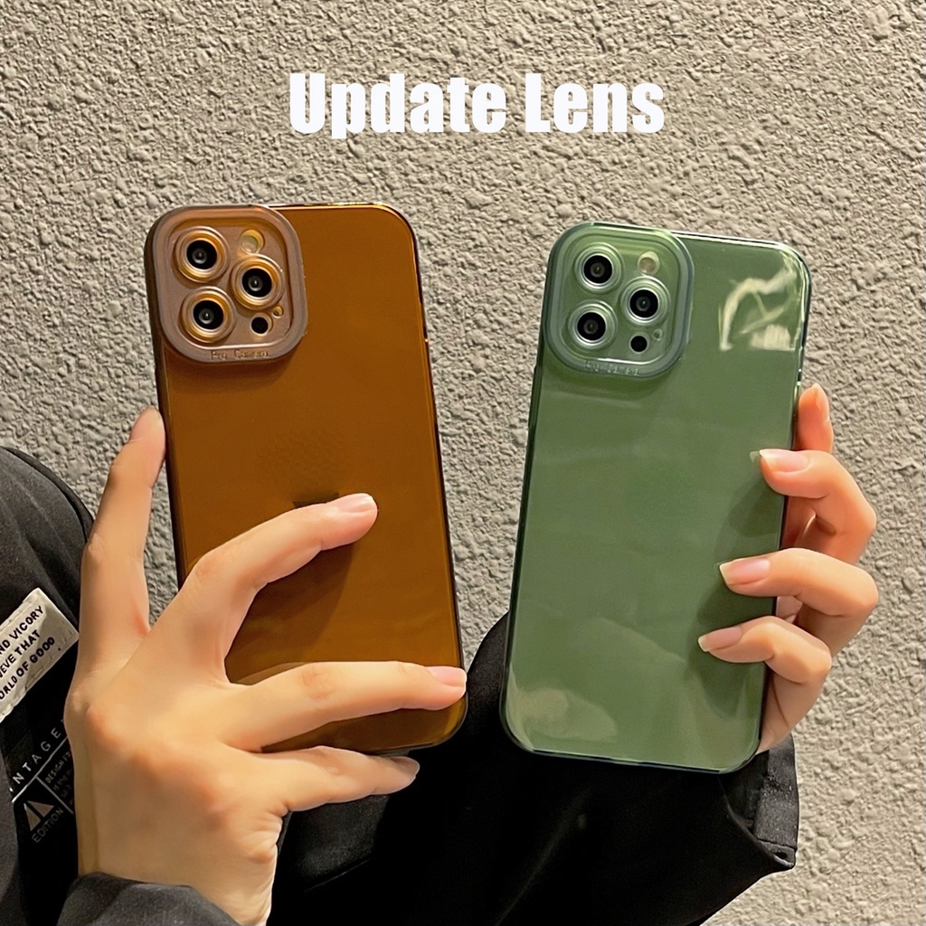 Ốp điện thoại tpu dẻo trong suốt nhiều màu chống sốc thích hợp cho iphone 12 11 pro max x xs max xr 8 7 plus