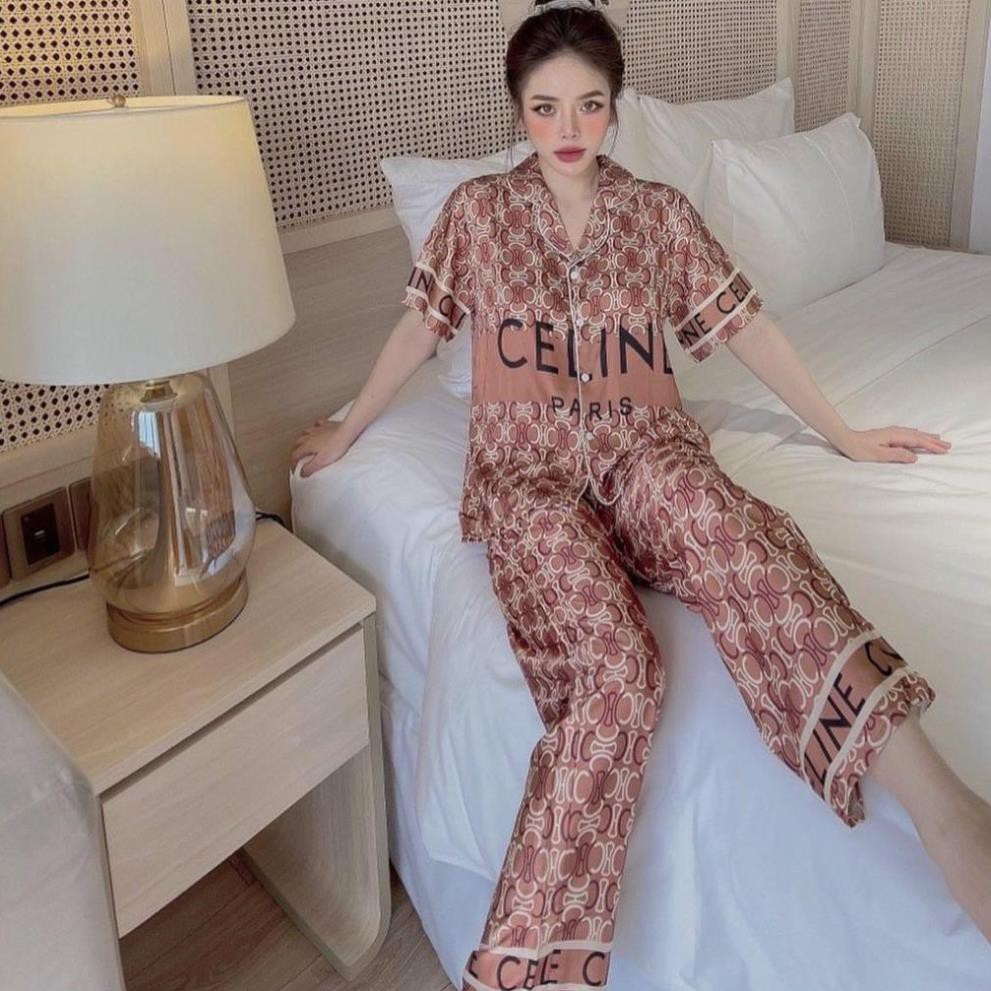 Pijama Lụa SATIN những mẫu hottren 2021 nhà SAM Tay ngắn quần dài Form dưới 60 kí  ྇ ྇ ྇ ༴