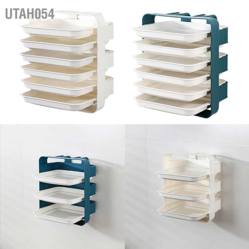 [Hàng Sẵn] Khay Đựng Thức Ăn Nhiều Tầng Đa Năng Gắn Tường - Kệ Đựng Thức Ăn/Rau Củ/Thức ăn lẩu Tiện Dụng nhà bếp 【Utah054】
