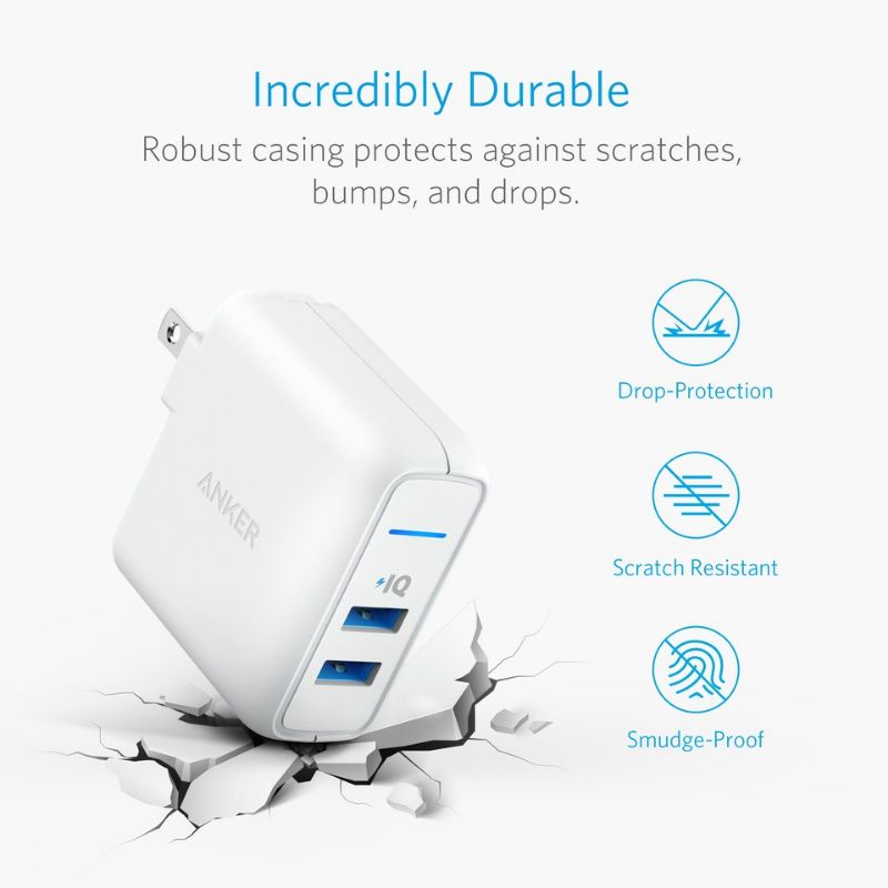 Củ/cốc sạc 2 cổng ANKER PowerPort Elite 2 24w - A2023 chính hãng