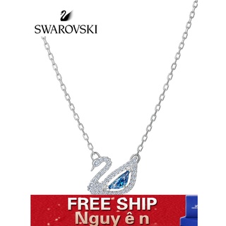 Dây Chuyền Nữ Swarovski Mặt Hình Thiên Nga Màu Xanh Lam Bắt Mắt Khảm Hạt Đá Sang Trọng
