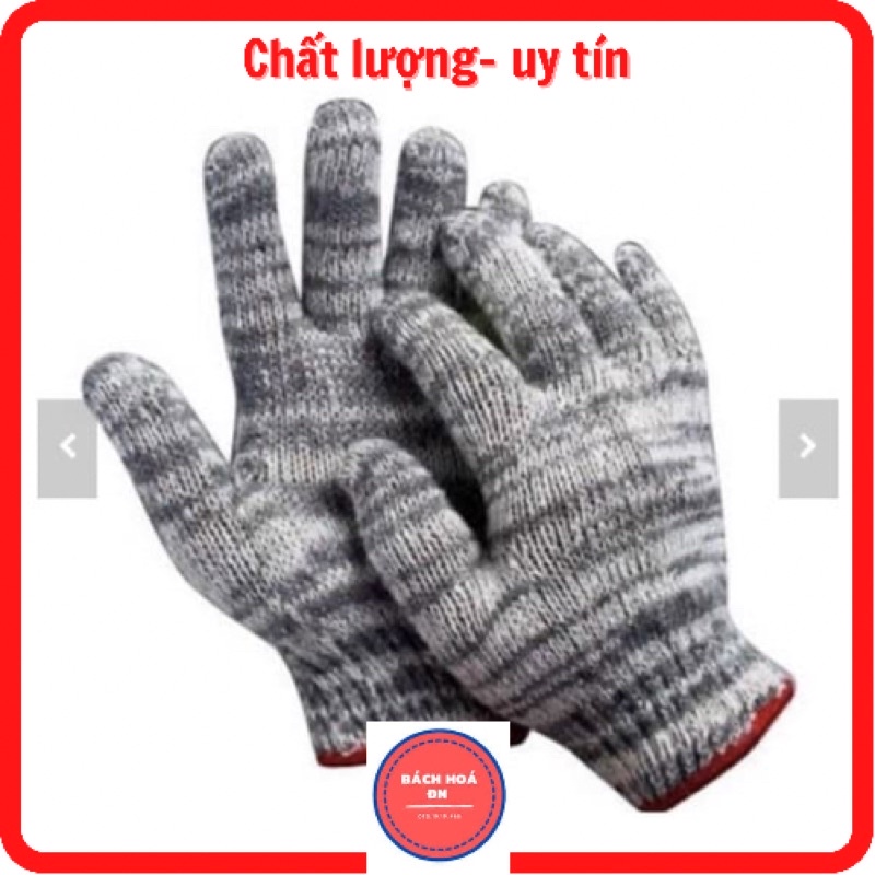 Găng tay lao động (1 đôi) Găng tay bảo hộ sợi len màu muối tiêu 40g