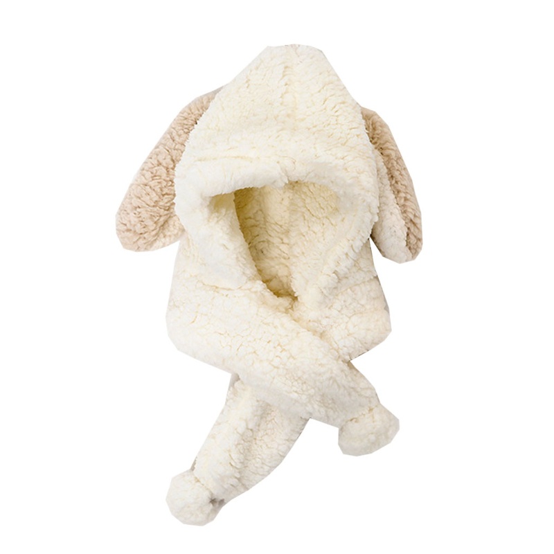 Mũ len khăn quàng cổ lông cừu giữ ấm tai kiểu hoạt hình đáng yêu xinh xắn cho bé