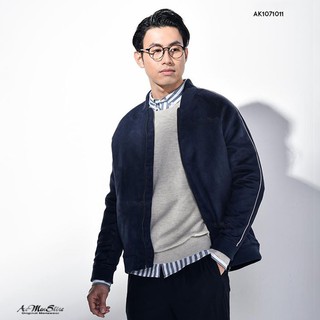 Áo khoác da lộn Bomber 3 màu AK012