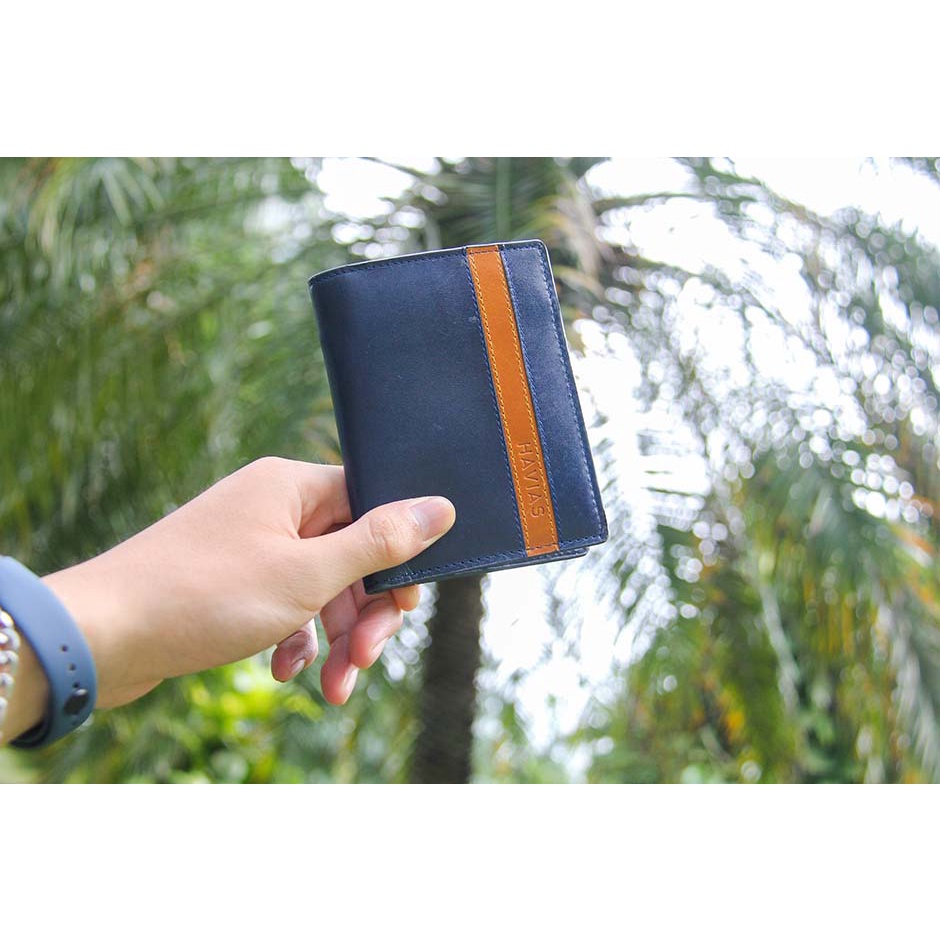 VERZIP2 HAVIAS ví đứng unisex Modern Minimalist nhỏ gọn da bò Veg nhập khẩu 100%