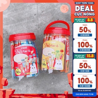 [Thức ăn vặt cho mèo] Súp thưởng Ciao Churu 50 tuýp hủ , 10 tuýp , 20 tuýp