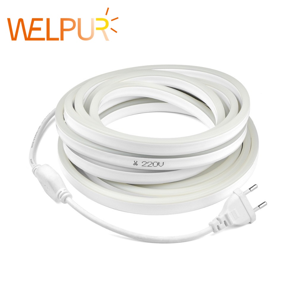 Dây đèn led neon linh hoạt 2835 220V chống thấm nước trang trí nhà cửa dài 5m/10m
