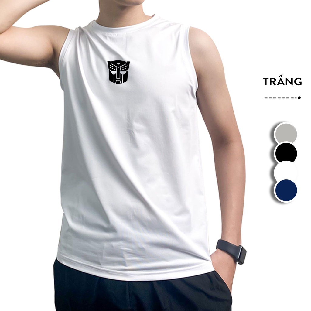 Áo Ba Lỗ Sát Nách Thể Thao DINOMAN Bóng Rổ Thun lạnh Tanktop Co Giãn 4 Chiều 4 Màu