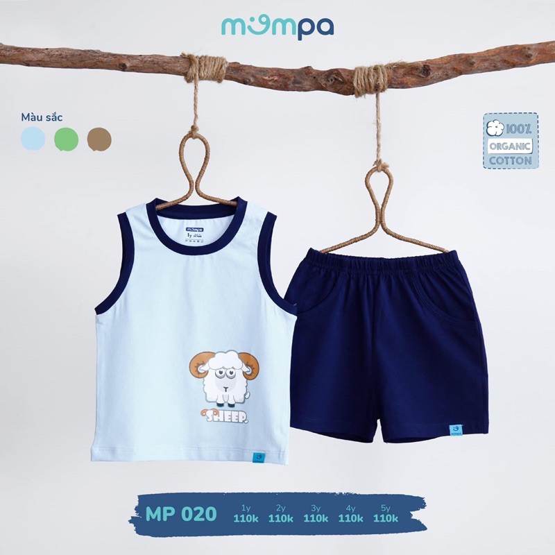 [MOMPA] Bộ ba lỗ vải cotton dành cho bé trai