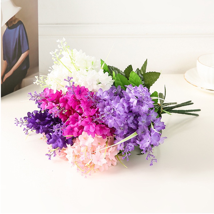 Hoa violet nhân tạo chia 5 nhánh trang trí nhà ở
