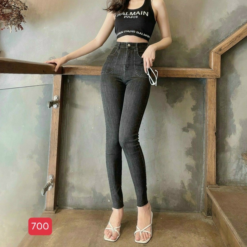 Quần jean nữ đen cao cấp - Chất liệu Denim (Hàng chuẩn form) Thời Trang Nam Nữ Gemini 700