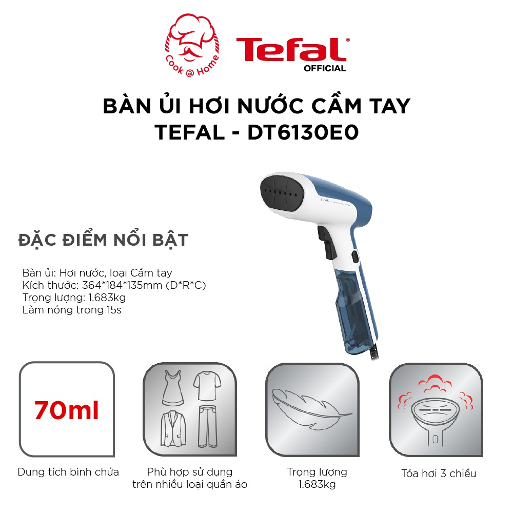 Bàn ủi hơi nước cầm tay Tefal DT6130E0