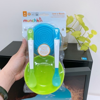 Bộ 4 chén Munchkin có nắp đậy và 2 muỗng nhựa mềm