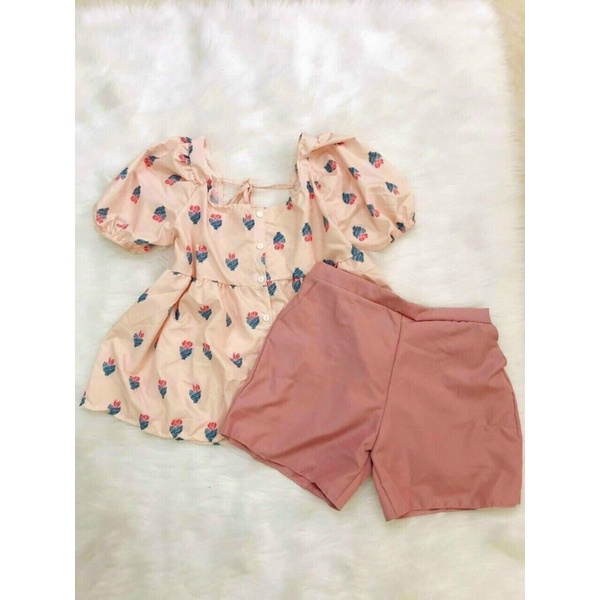 SĐLQCN/ Set Đùi Lụa In KTS Quần Chéo Nhung