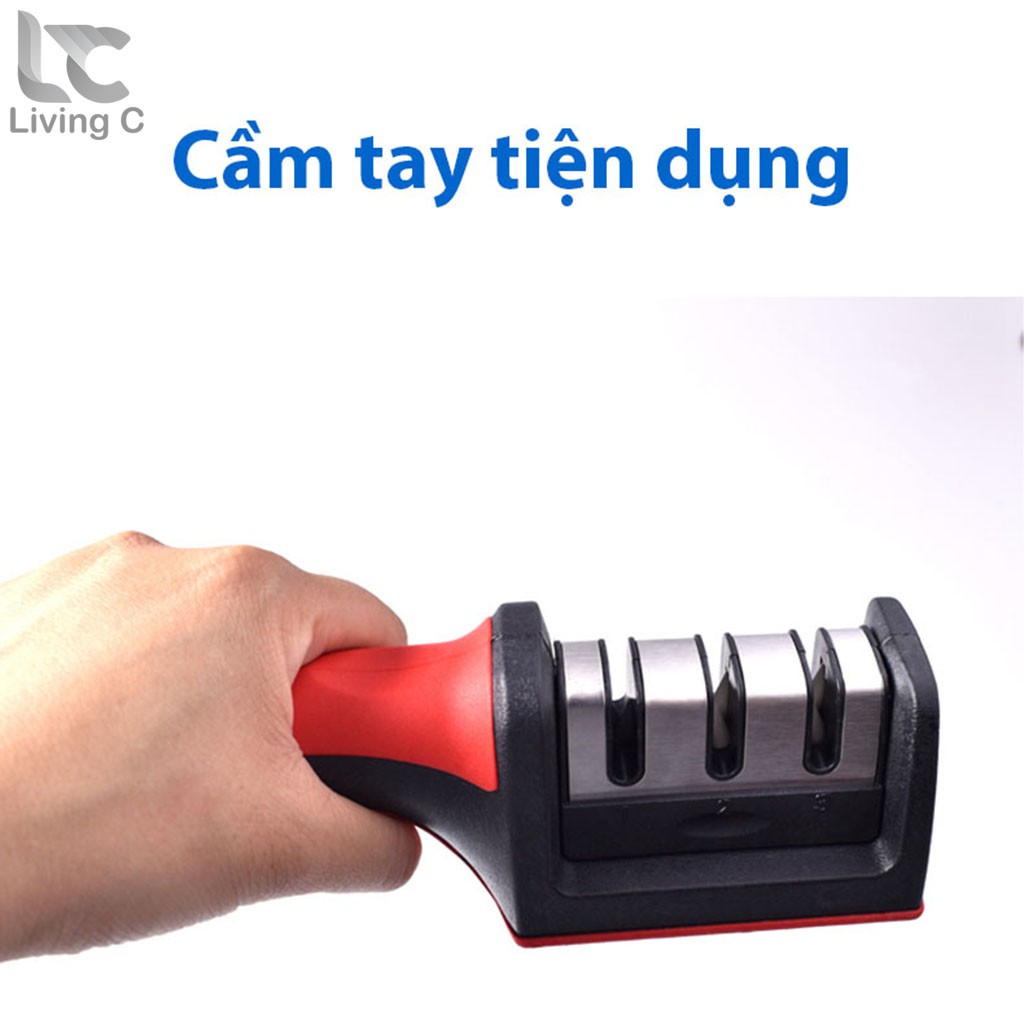 Dụng cụ mài dao kéo 3 cấp độ cầm tay Living C M89, mài dao nhanh bén siêu tiện lợi