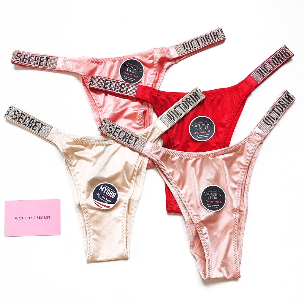 Quần lót đính hạt chữ Victoria's Secret xịn xò size M, dòng Luxury, cao cấp nhất của Victoria's Secr