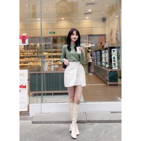 Chân váy công sở dáng A xẻ  6SIX closet
