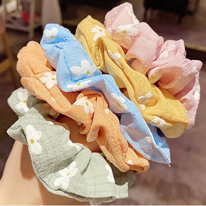 Buộc tóc Cột Tóc Vải Scrunchies nhiều màu màu chấm bi kẻ sọc caro phong cách hàn quốc hot trend