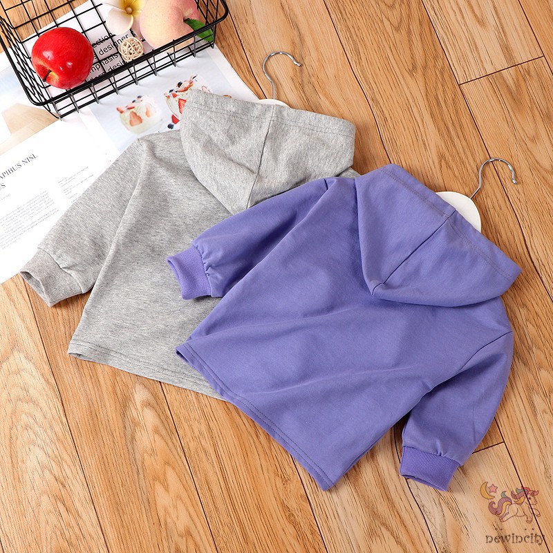 Áo Hoodie In Chữ Phong Cách Hàn Quốc Xinh Xắn Cho Bé Gái