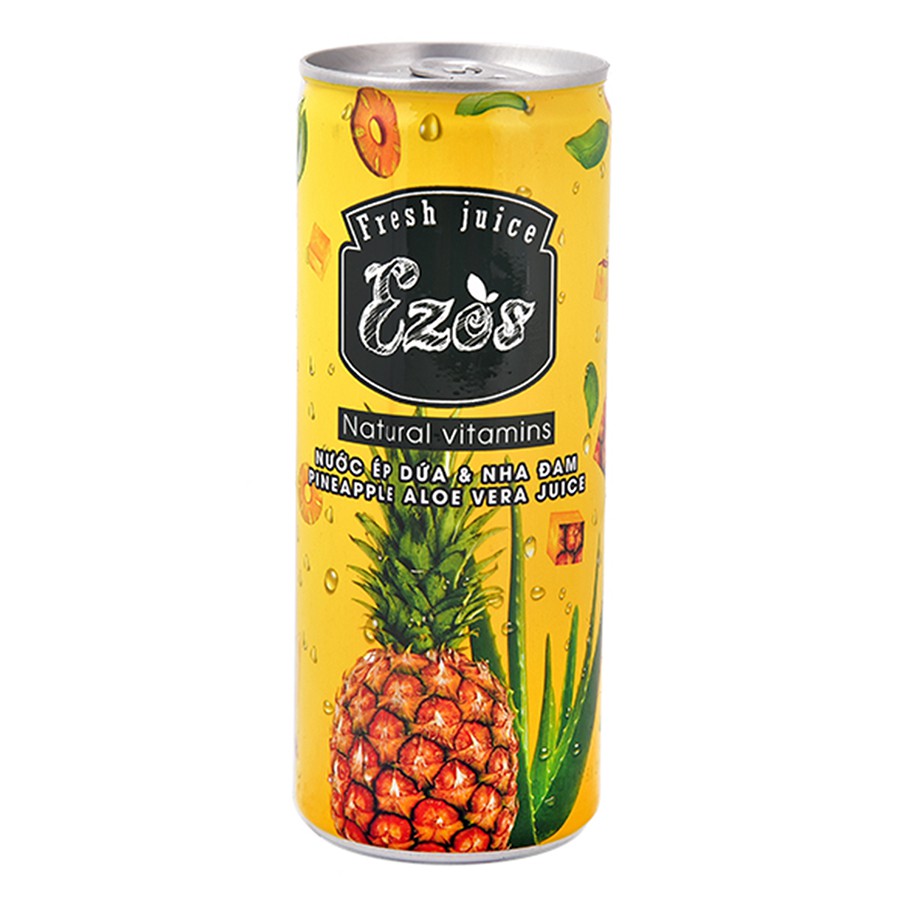 Nước Ép Dứa Nha Đam Ezos Lốc 12 Lon x 240ml