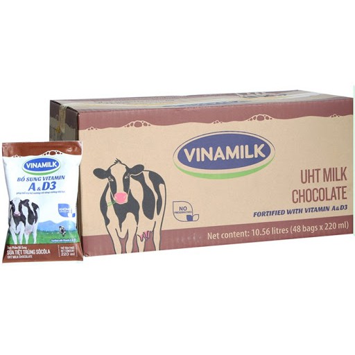 Thùng 48 bịch sữa dinh dưỡng Vinamilk - 220ml x 48 bịch