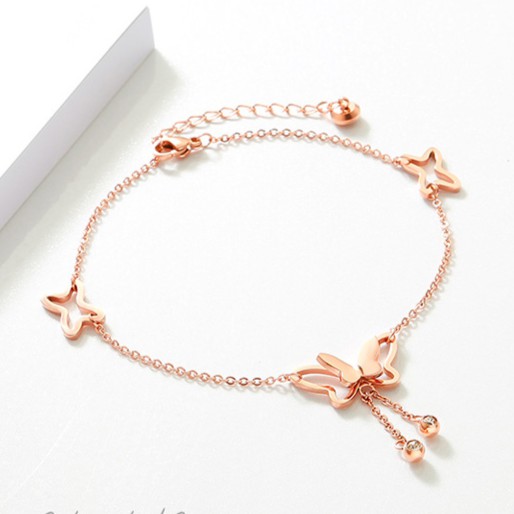 SALE SỐC - Lắc chân nữ vòng chân titan 18K ⚜️FREESHIP⚜️ đồng tiền gắn lục lạc TG 2065 (vàng hồng) | BigBuy360 - bigbuy360.vn