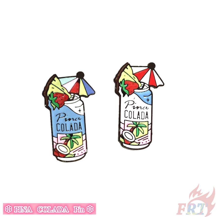 > Ready Stock < ❉ PINA COLADA Pin ❉1Pc Coconut Grove Cocktail Pins Metal Cosplay Collection Brooches
