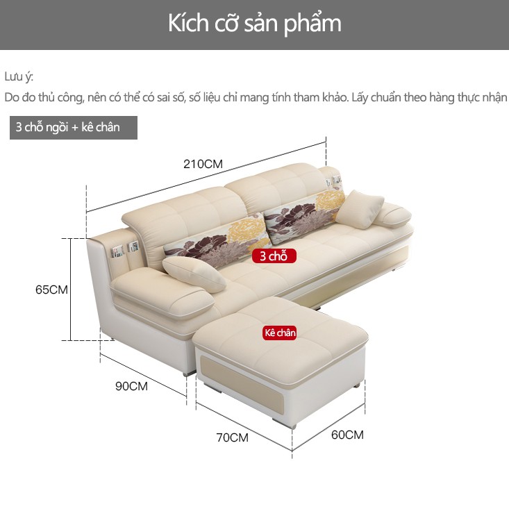 FU361 sofa ghế sô pha cho phòng khách căn hộ nhỏ 3 chỗ ngồi, có kèm phần kê chân, ghế dài kiểu dáng Bắc Âu